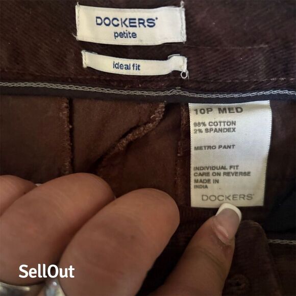 Dockers Women's Corduroy Dress Pants Brown Size 10 Petites - Picture 3 of 6